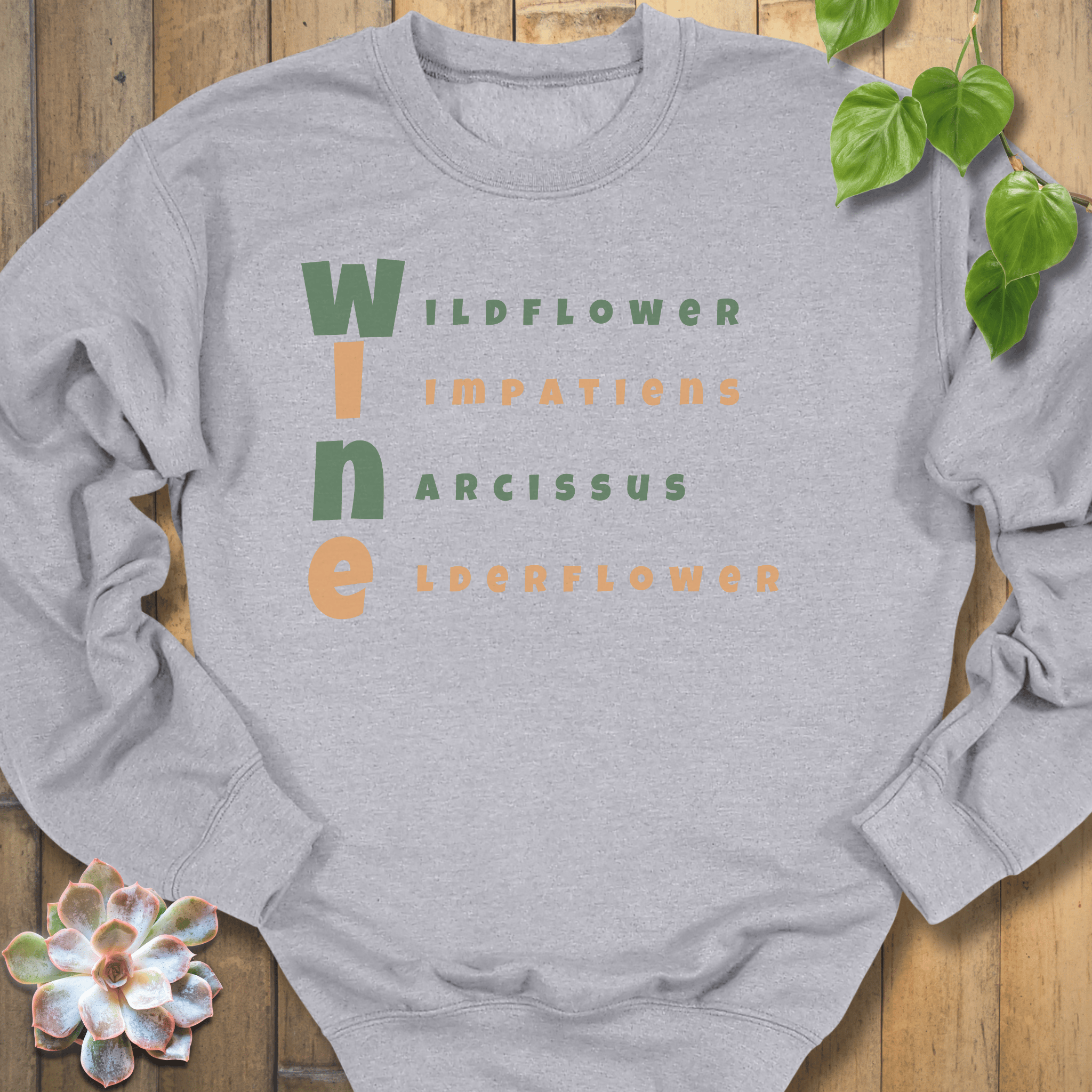 Sport Grey / S Wine Wildflower Sweatshirt Sweatshirt
