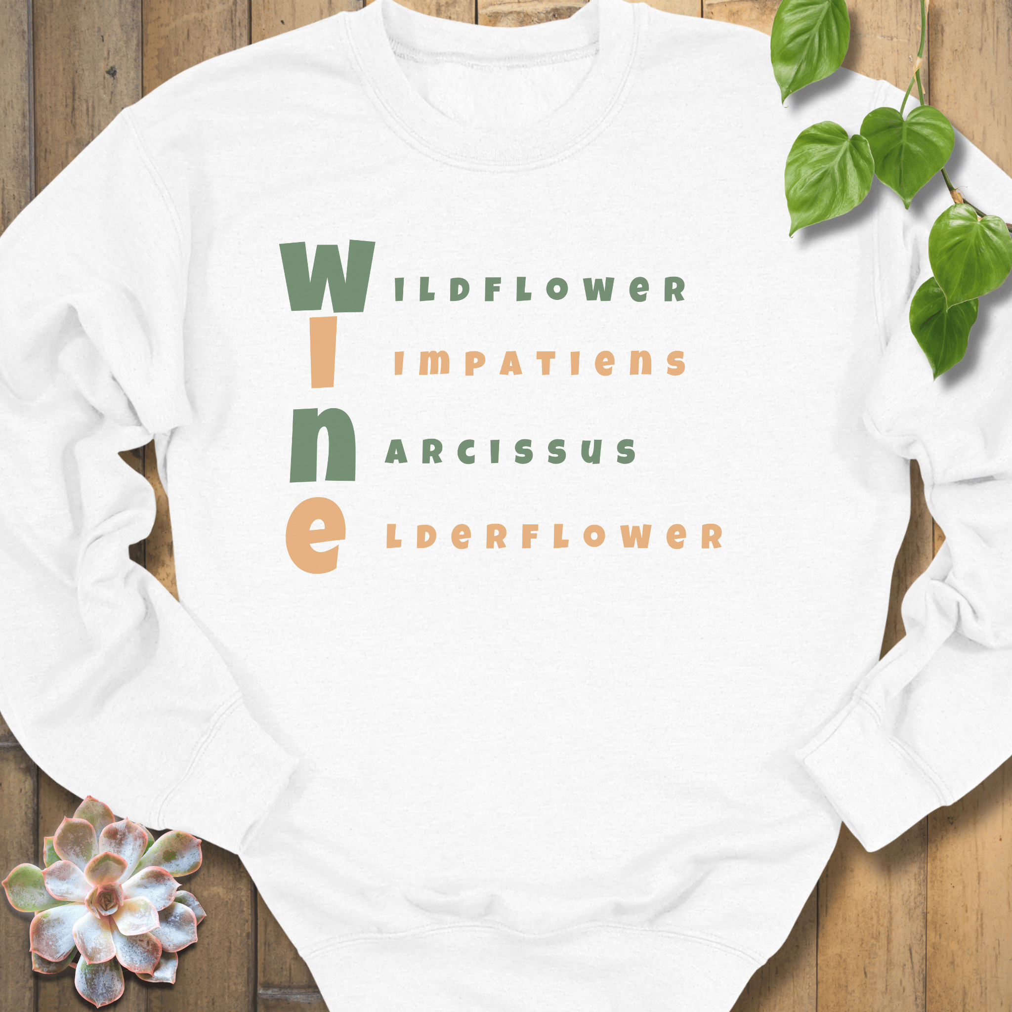 White / S Wine Wildflower Sweatshirt Sweatshirt
