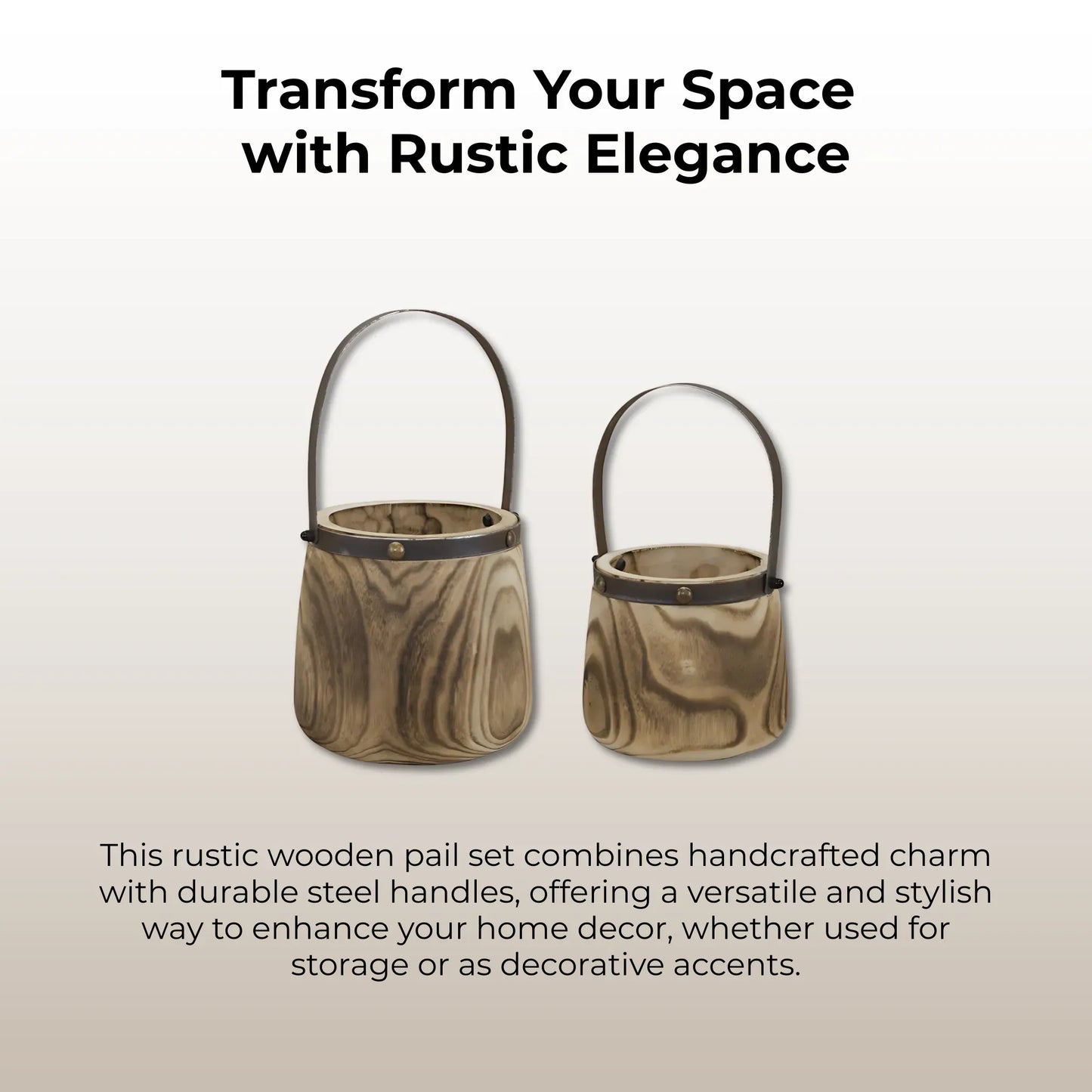 Wooden Pail Set Wooden Pail