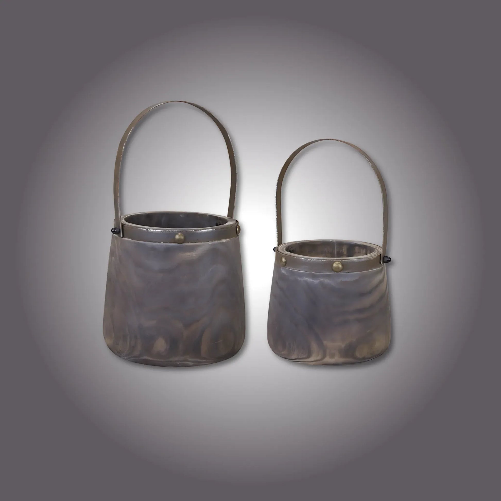 Brown / 1 Wooden Pail Set Wooden Pail