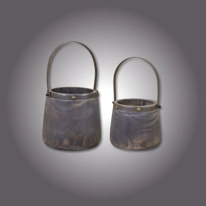 Brown / 1 Wooden Pail Set Wooden Pail