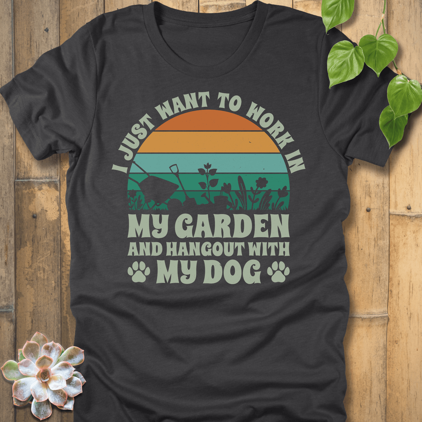 Dark Grey Heather / S Work In My Garden T-Shirt T-Shirt