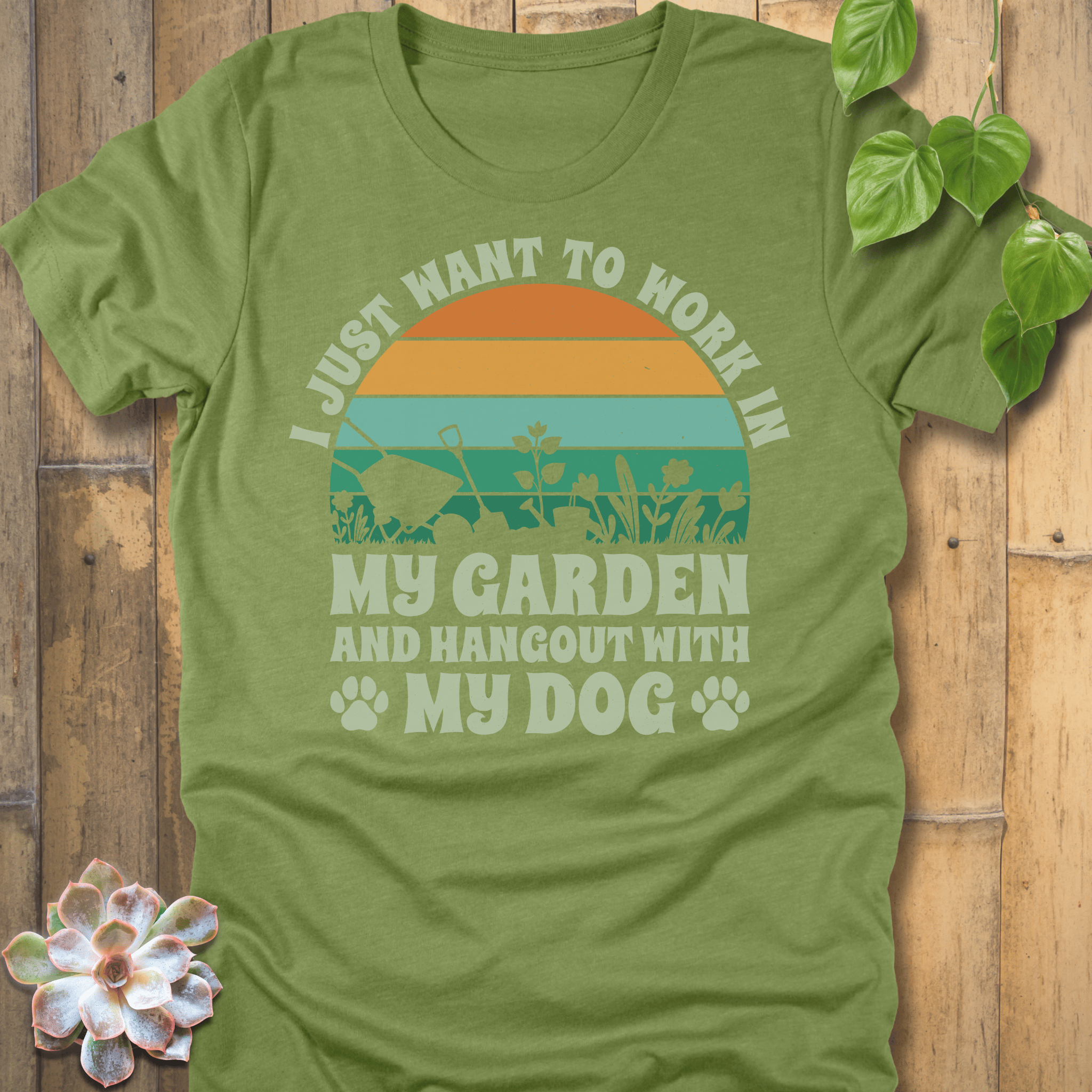 Heather Green / XL Work In My Garden T-Shirt T-Shirt