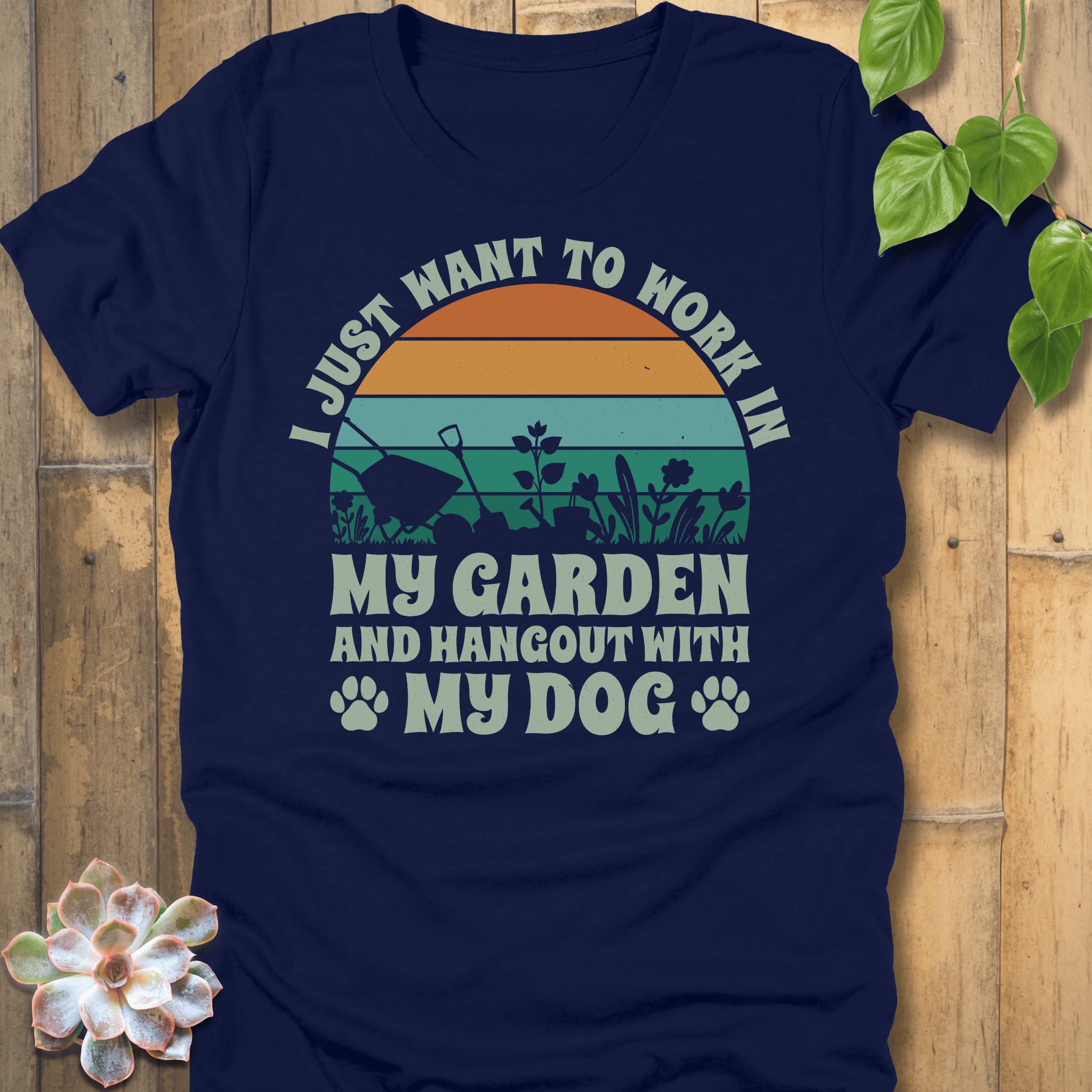 Heather Navy / S Work In My Garden T-Shirt T-Shirt