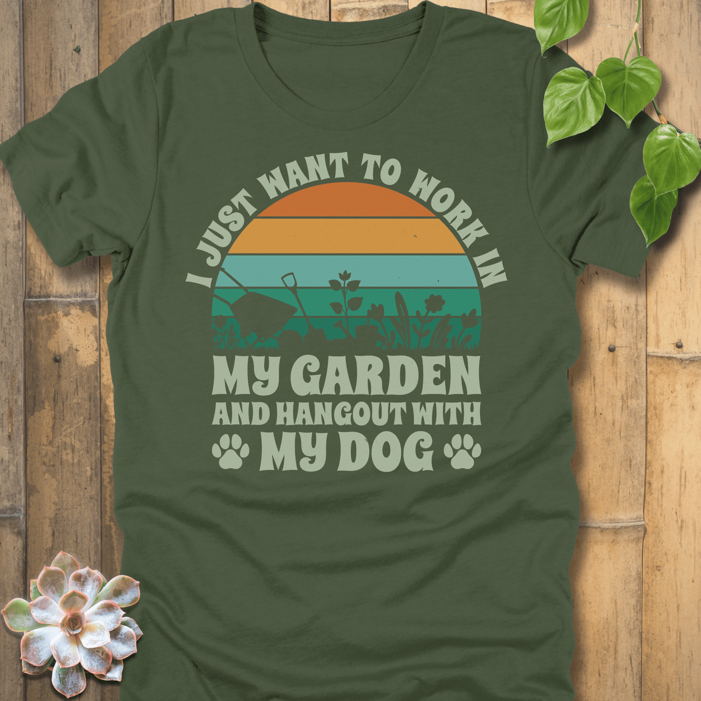 Military Green / S Work In My Garden T-Shirt T-Shirt