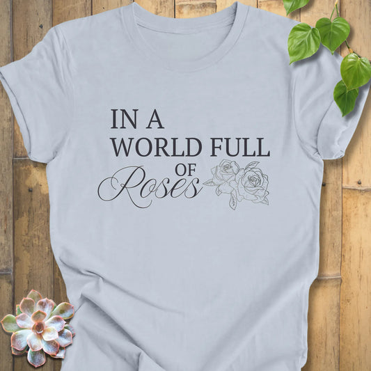 Light Blue / XS World Full Of Roses T-shirt T-Shirt