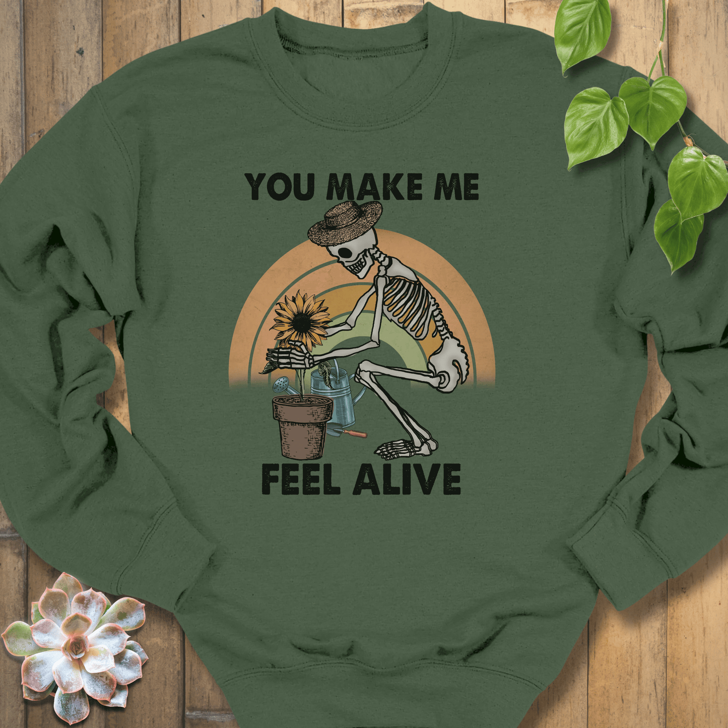 Military Green / S You Make Me Feel Alive Sweatshirt Sweatshirt