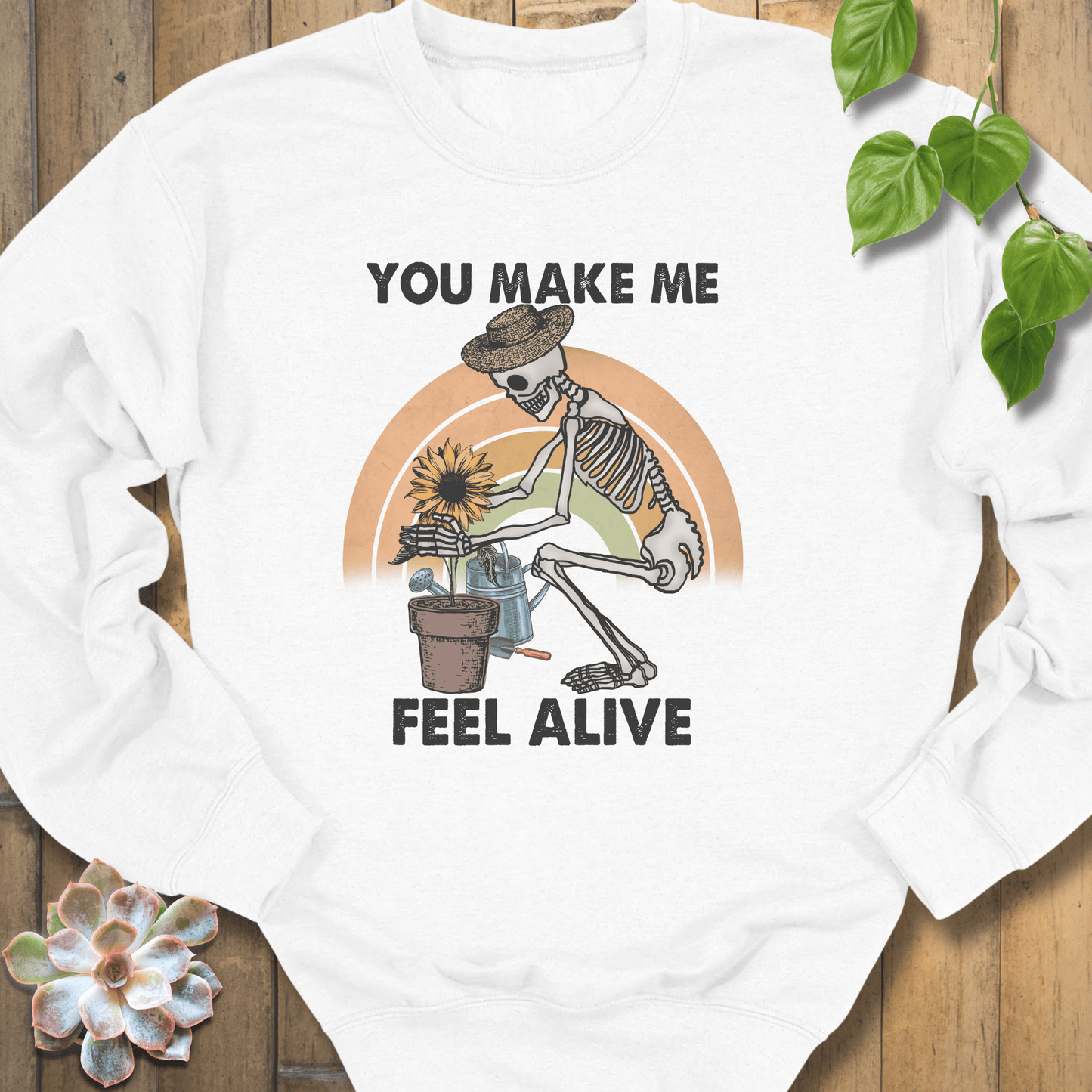 White / S You Make Me Feel Alive Sweatshirt Sweatshirt