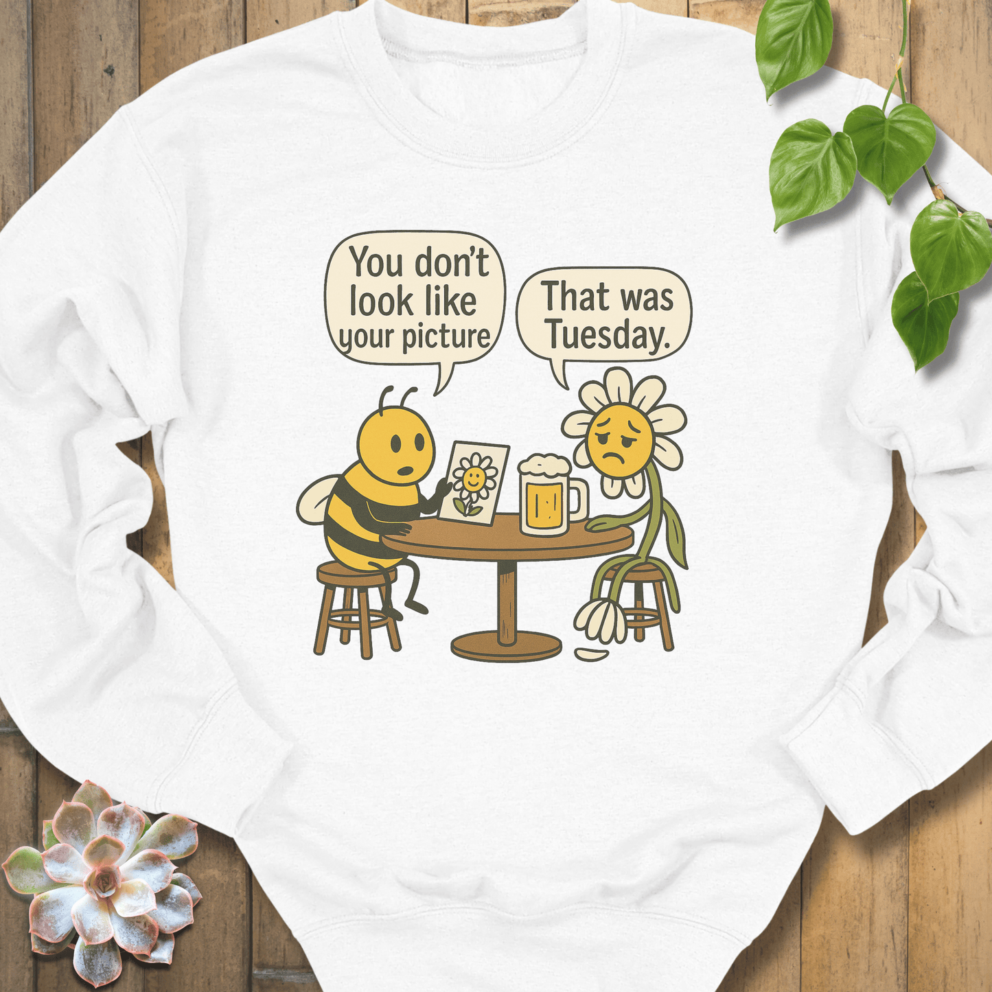 White / S Your Picture Sweatshirt Sweatshirt