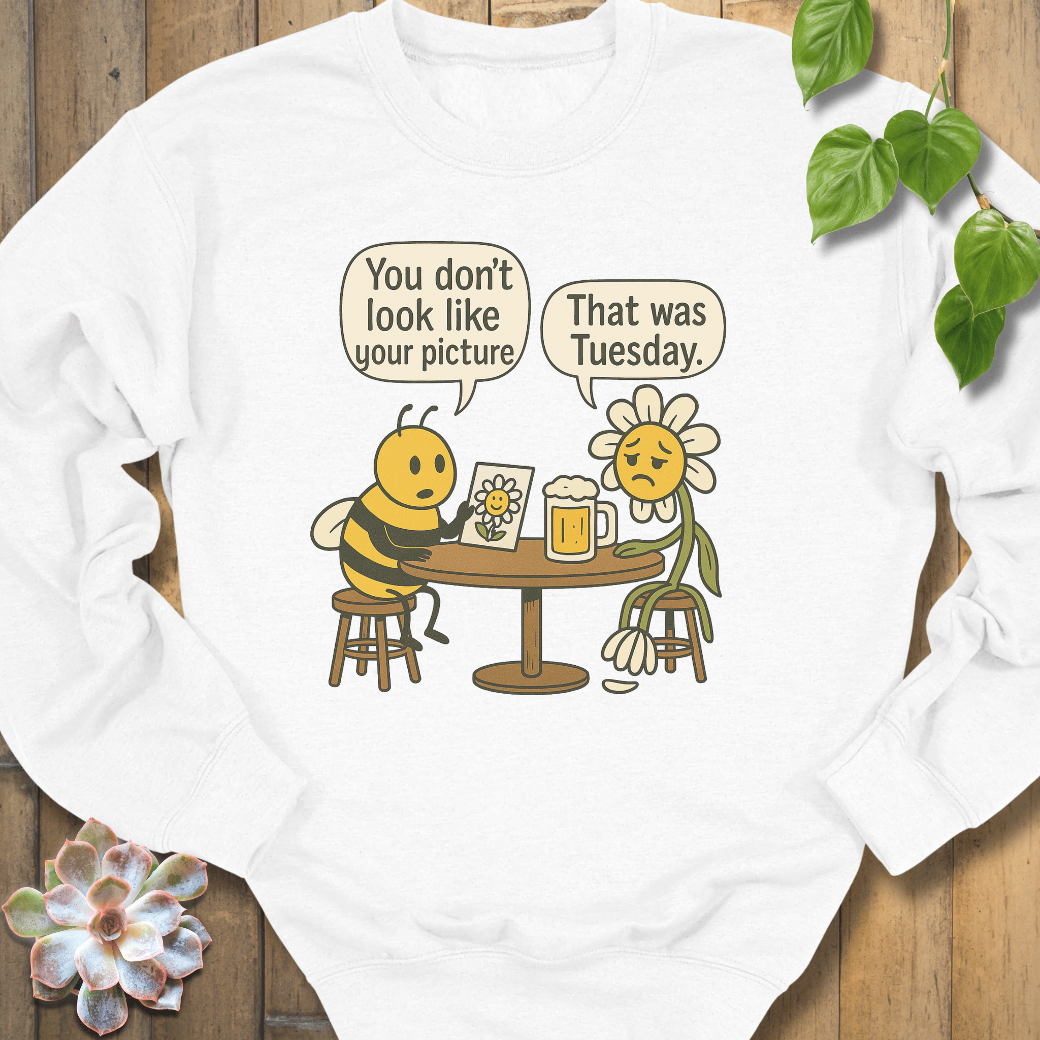 White / S Your Picture Sweatshirt Sweatshirt