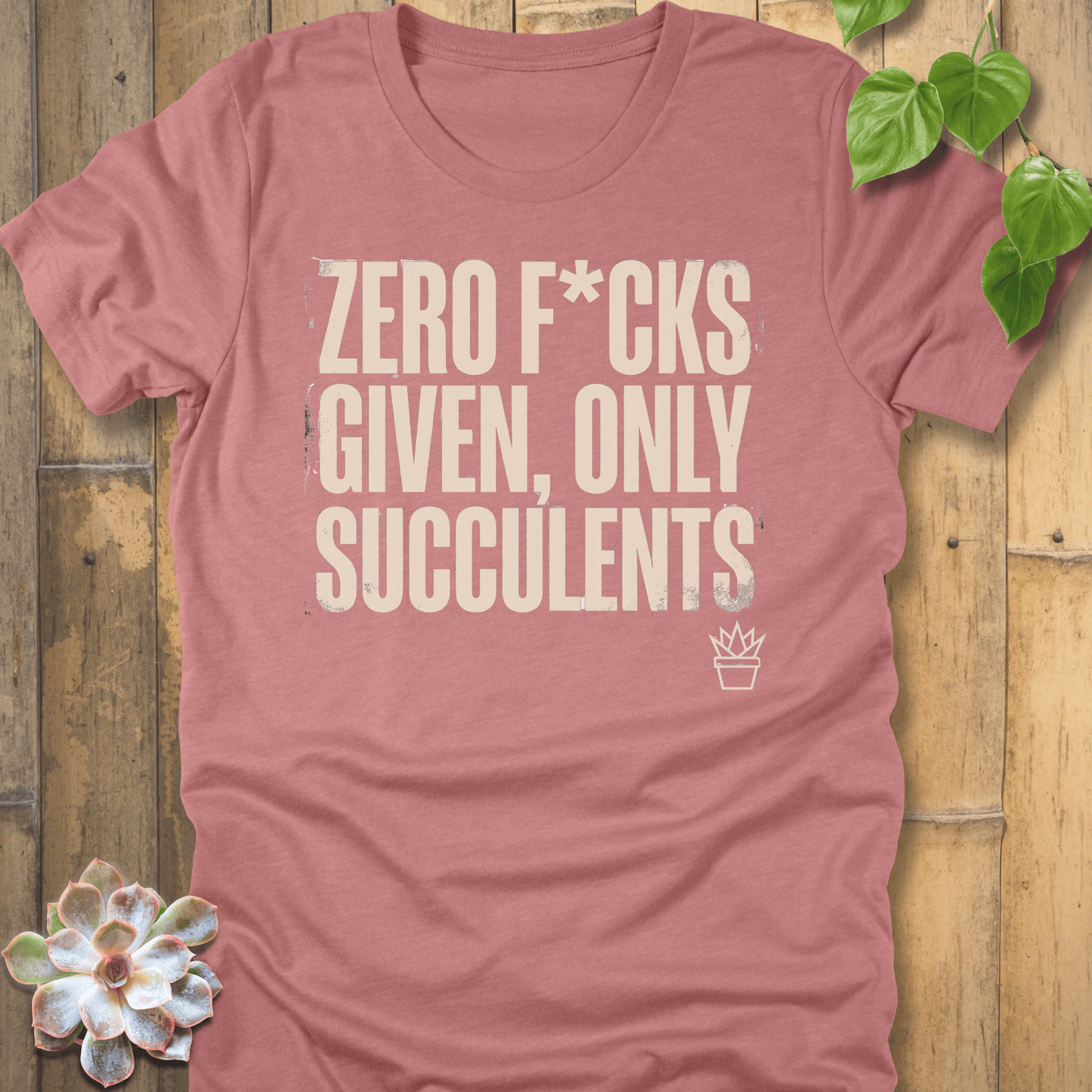 Heather Mauve / S Zero F*cks T-shirt T-Shirt