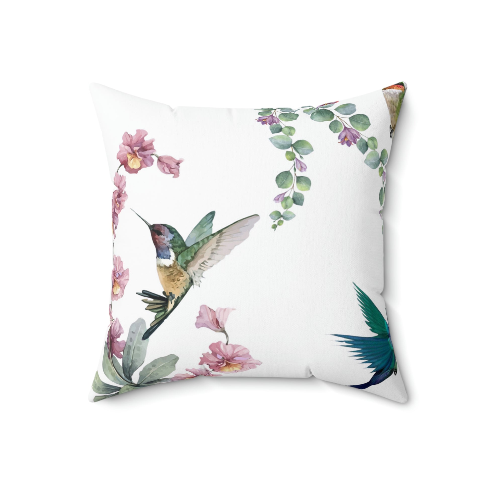 hummingbird square pillow